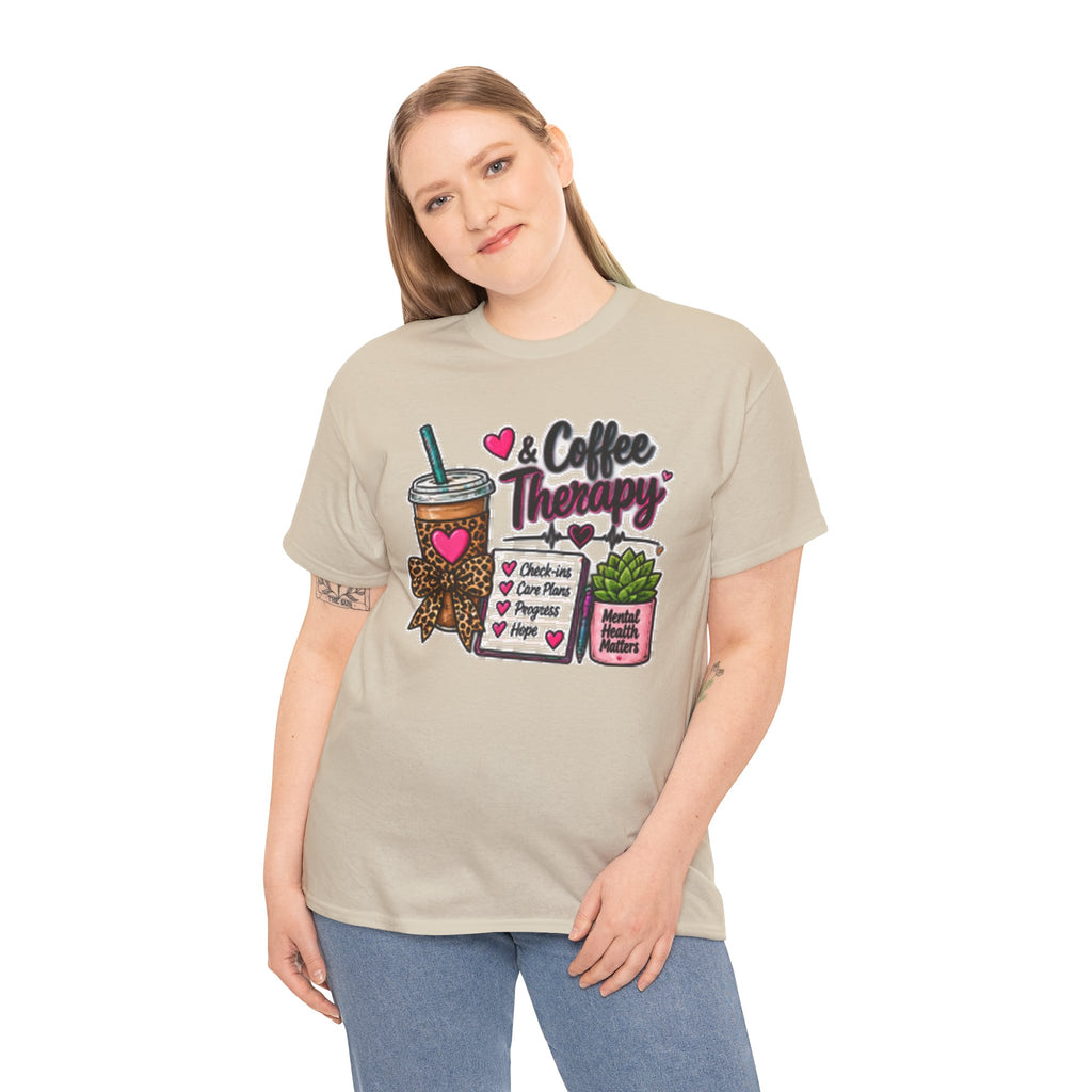 Coffee Therapy T-Shirt — Coffee, Plants & Self-Care Graphic Tee
