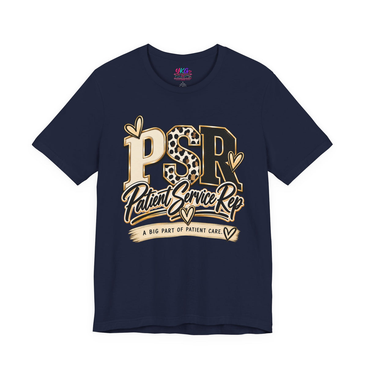 Patient Service Rep Tee – PSR Leopard Heart Design