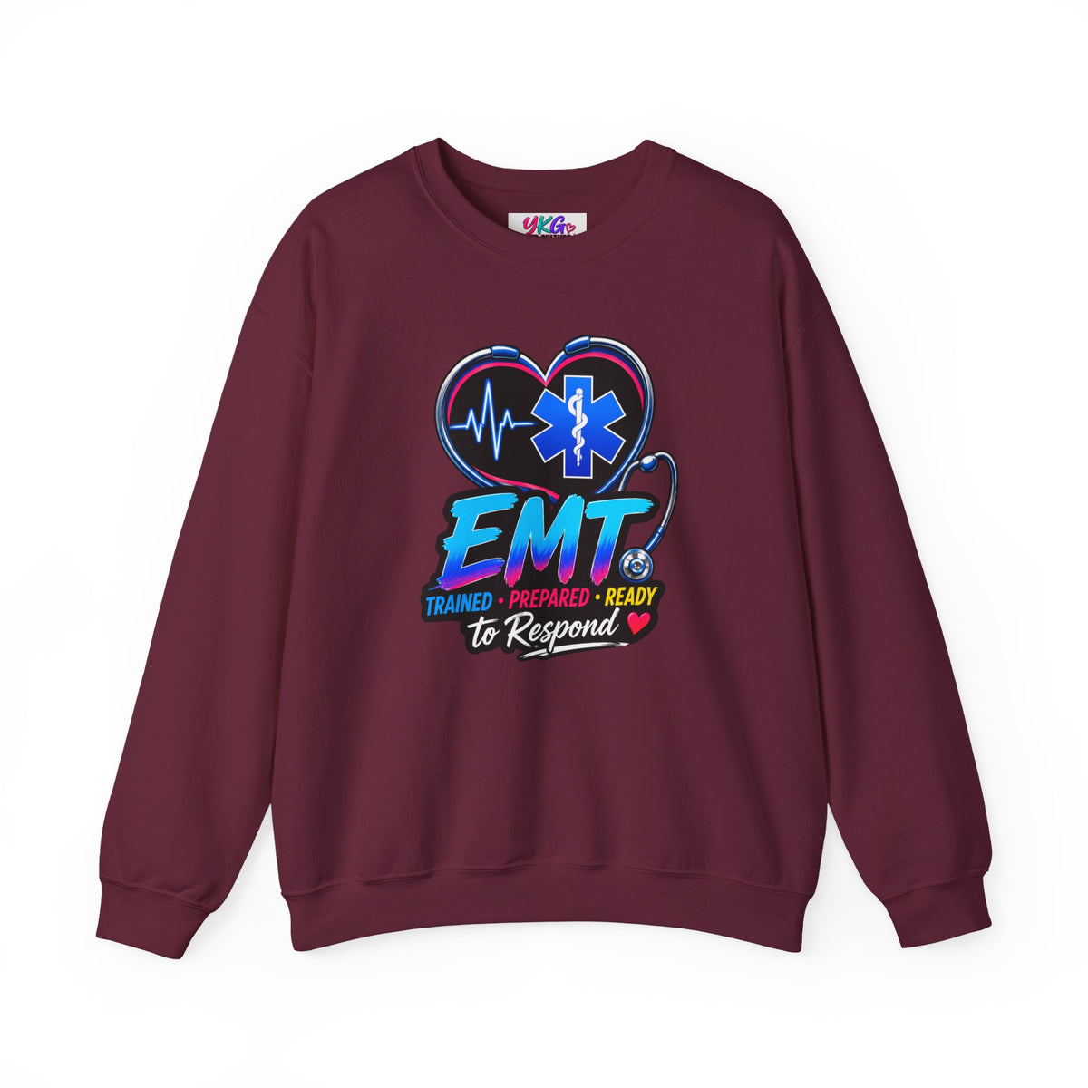 EMT Crewneck Sweatshirt — "Trained • Prepared • Ready to Respond" Paramedic Pullover