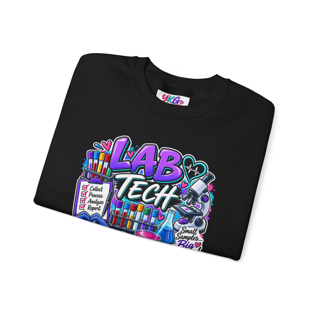 Lab Tech Crewneck Sweatshirt — Colorful Science Lab Technician Graphic