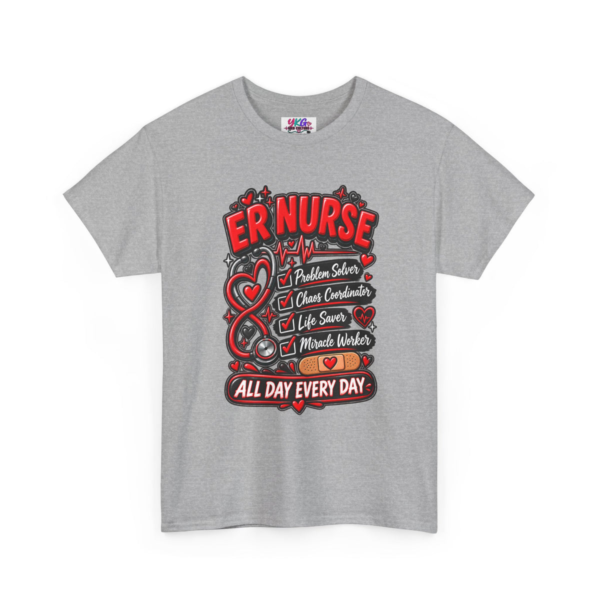 ER Nurse T-Shirt — "All Day Every Day" Proud Emergency RN Graphic Tee
