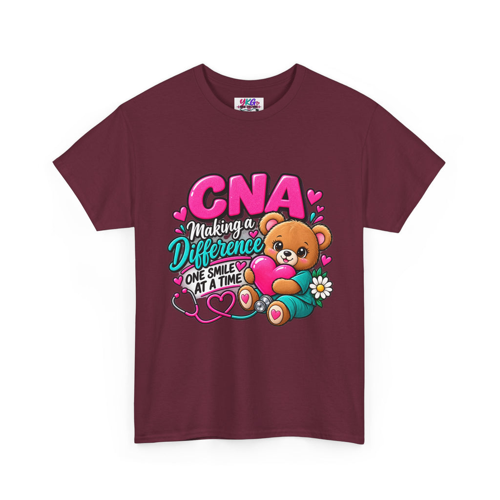 CNA Making a Difference Teddy T‑Shirt — Cute Caregiver Appreciation Tee