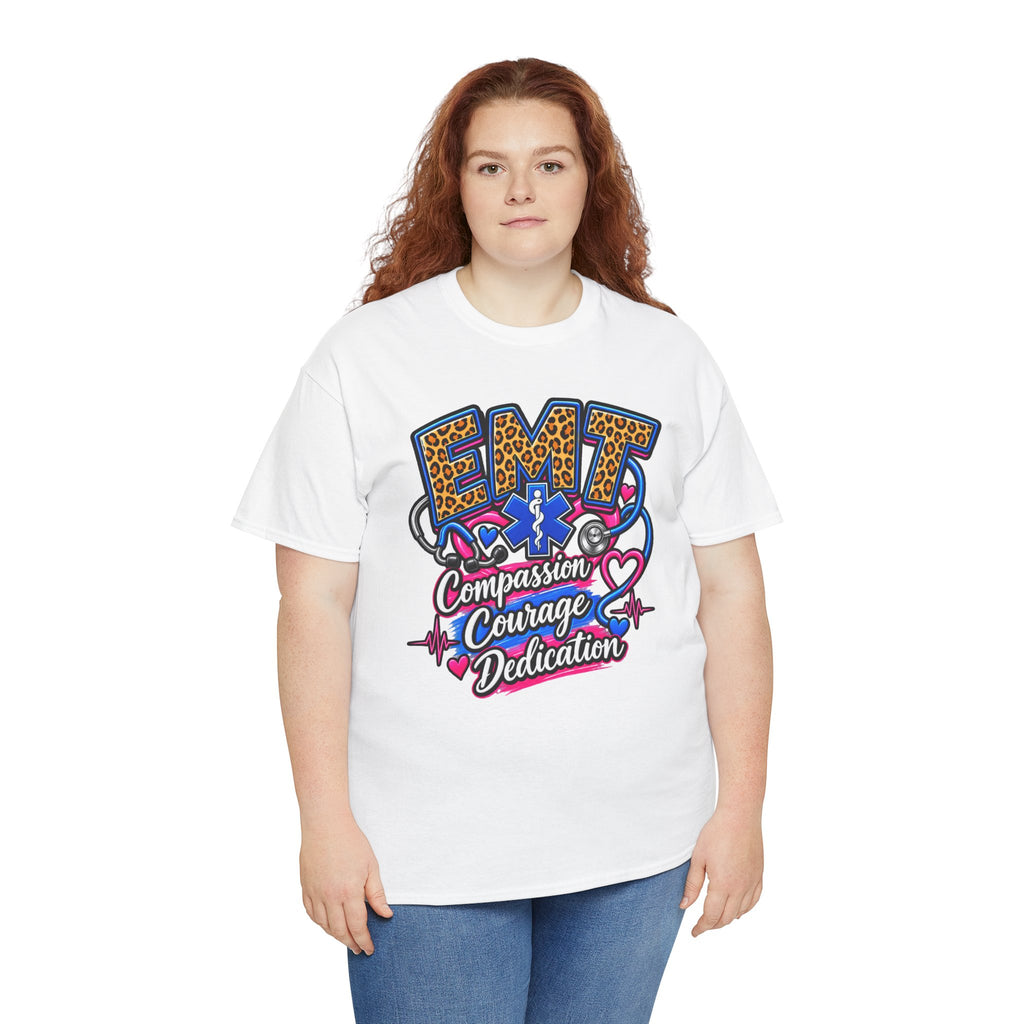 EMT Compassion Courage Dedication T-Shirt — Paramedic & First Responder Tribute Tee