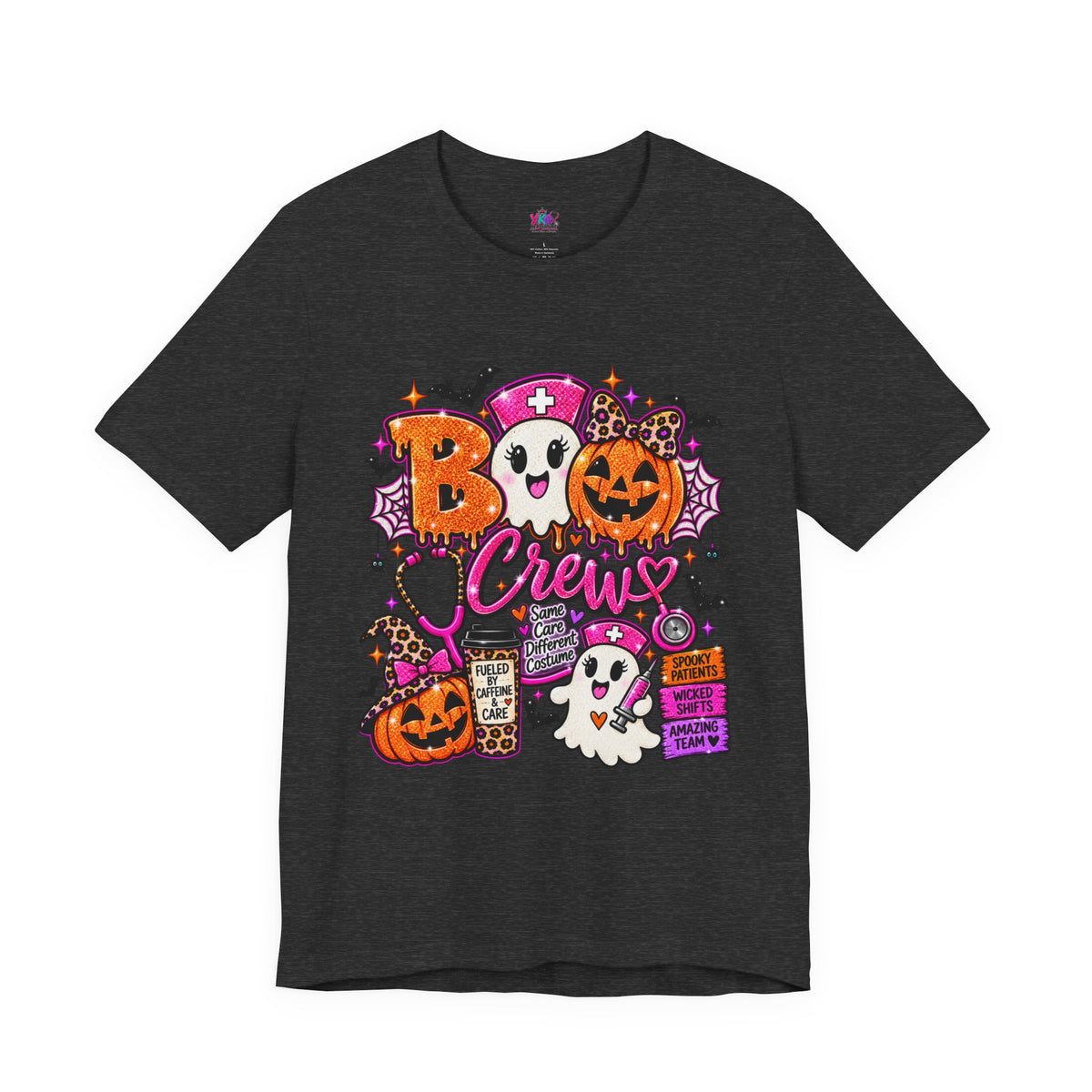 Halloween Boo Crew T-Shirt — Cute Nurse Ghosts, Jack-O'-Lanterns & Candy Graphic Tee