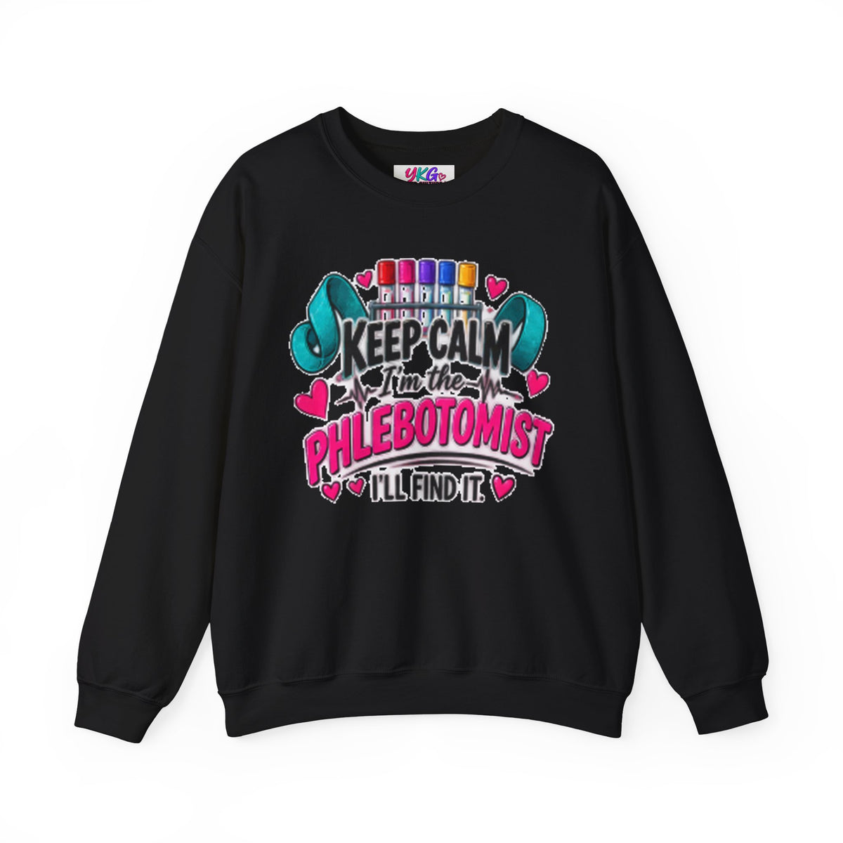 Phlebotomist Crewneck Sweatshirt – 'Keep Calm I'm the Phlebotomist' Cute Medical Gift