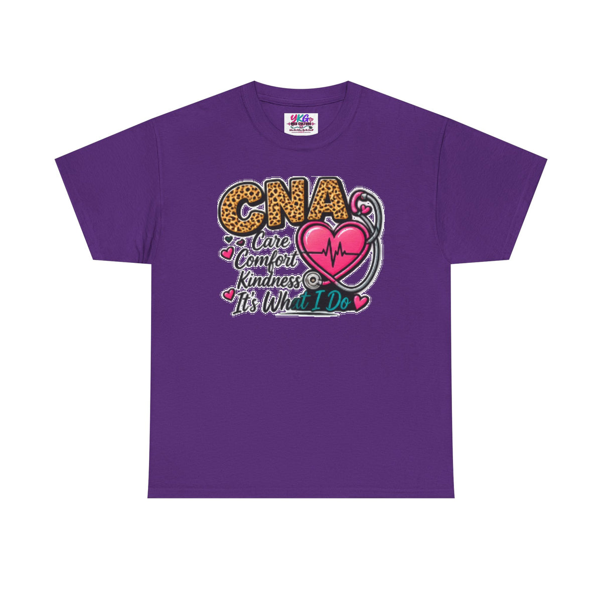 CNA Tee - "Care Comfort Kindness" Heartbeat Stethoscope Shirt for Nursing Assistants
