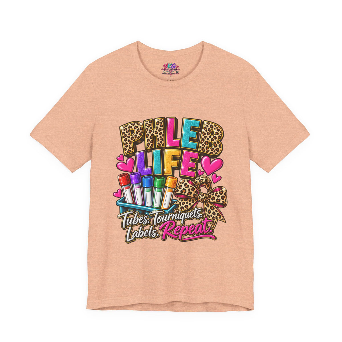 Phlebotomist Squad Tee — "Tubes, Turnarounds, Labels, Repeat" Graphic Shirt