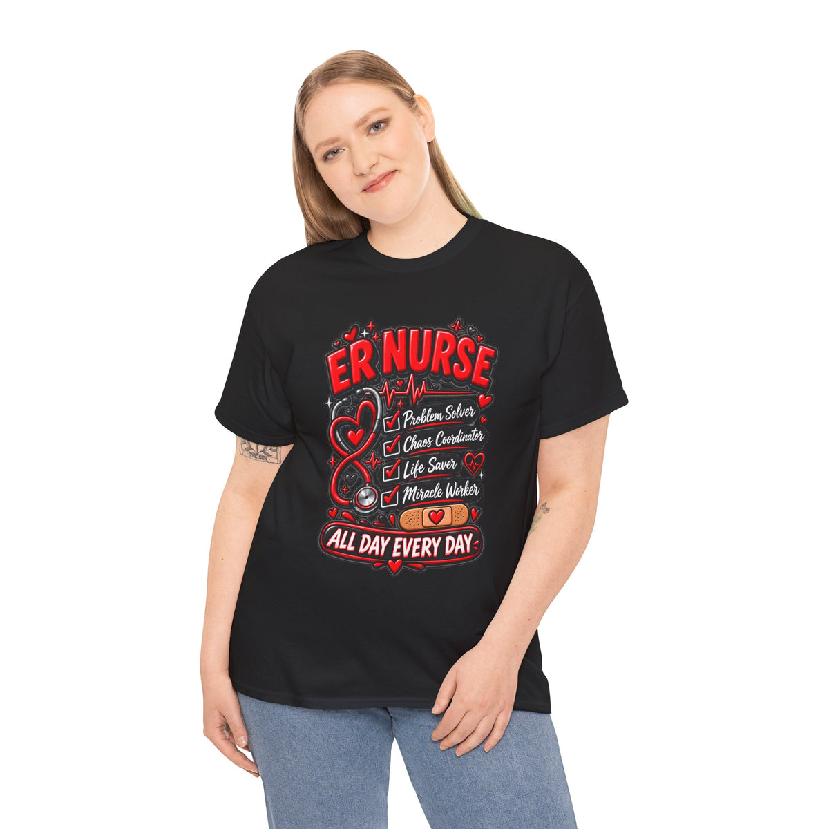 ER Nurse T-Shirt — "All Day Every Day" Proud Emergency RN Graphic Tee