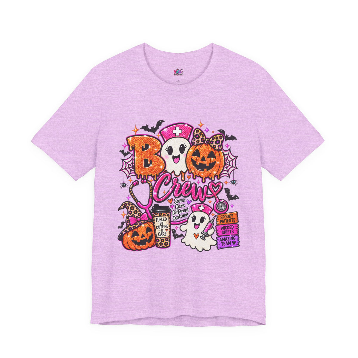 Halloween Boo Crew T-Shirt — Cute Nurse Ghosts, Jack-O'-Lanterns & Candy Graphic Tee