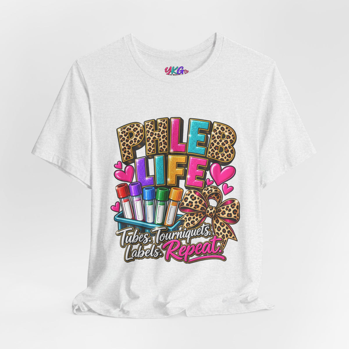 Phlebotomist Squad Tee — "Tubes, Turnarounds, Labels, Repeat" Graphic Shirt