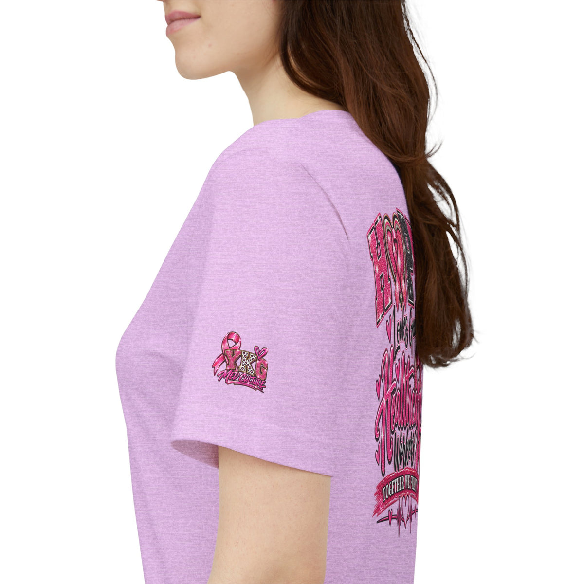 Hope Looks Good On Healthcare Workers T-Shirt — Breast Cancer Awareness Healthcare Tee