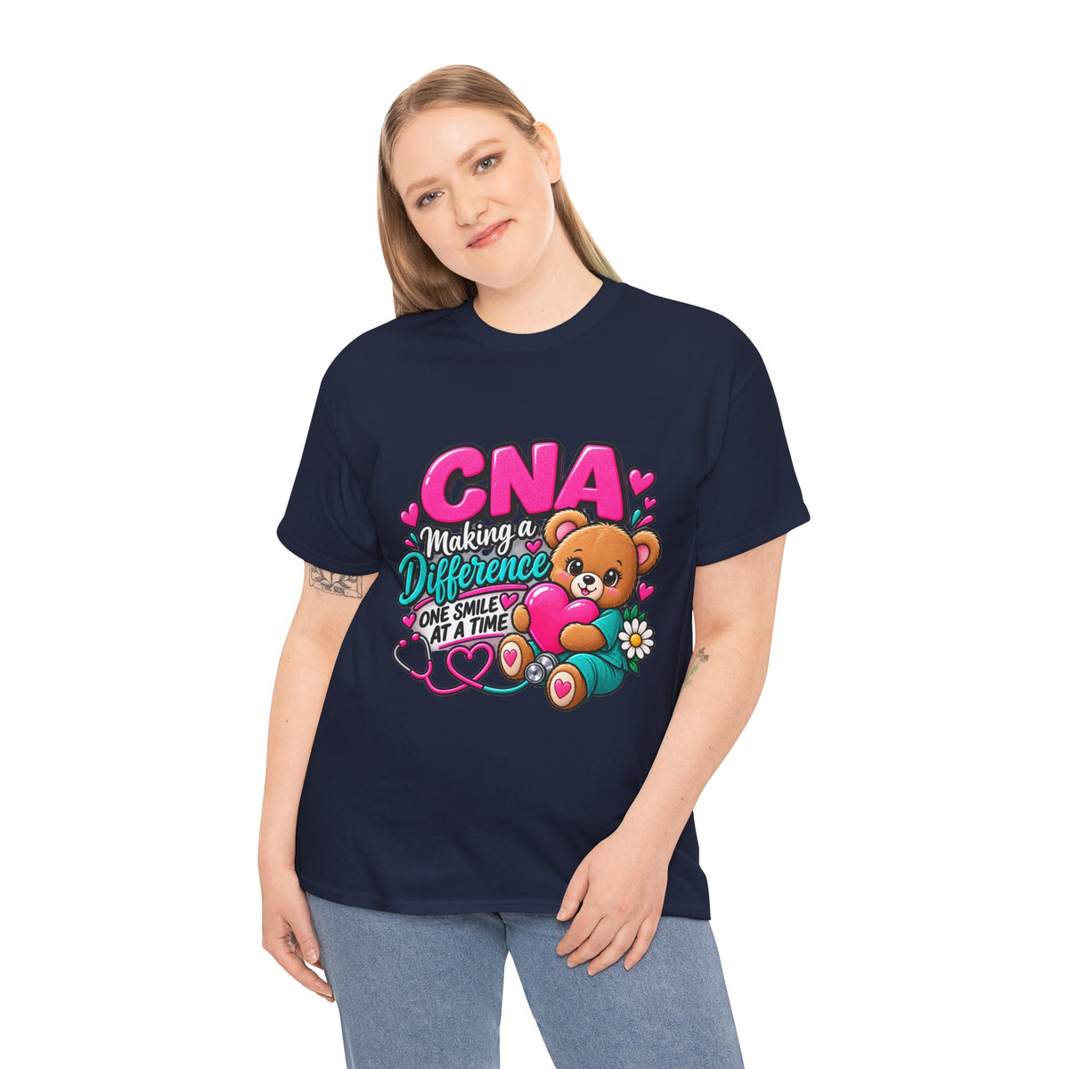CNA Making a Difference Teddy T‑Shirt — Cute Caregiver Appreciation Tee