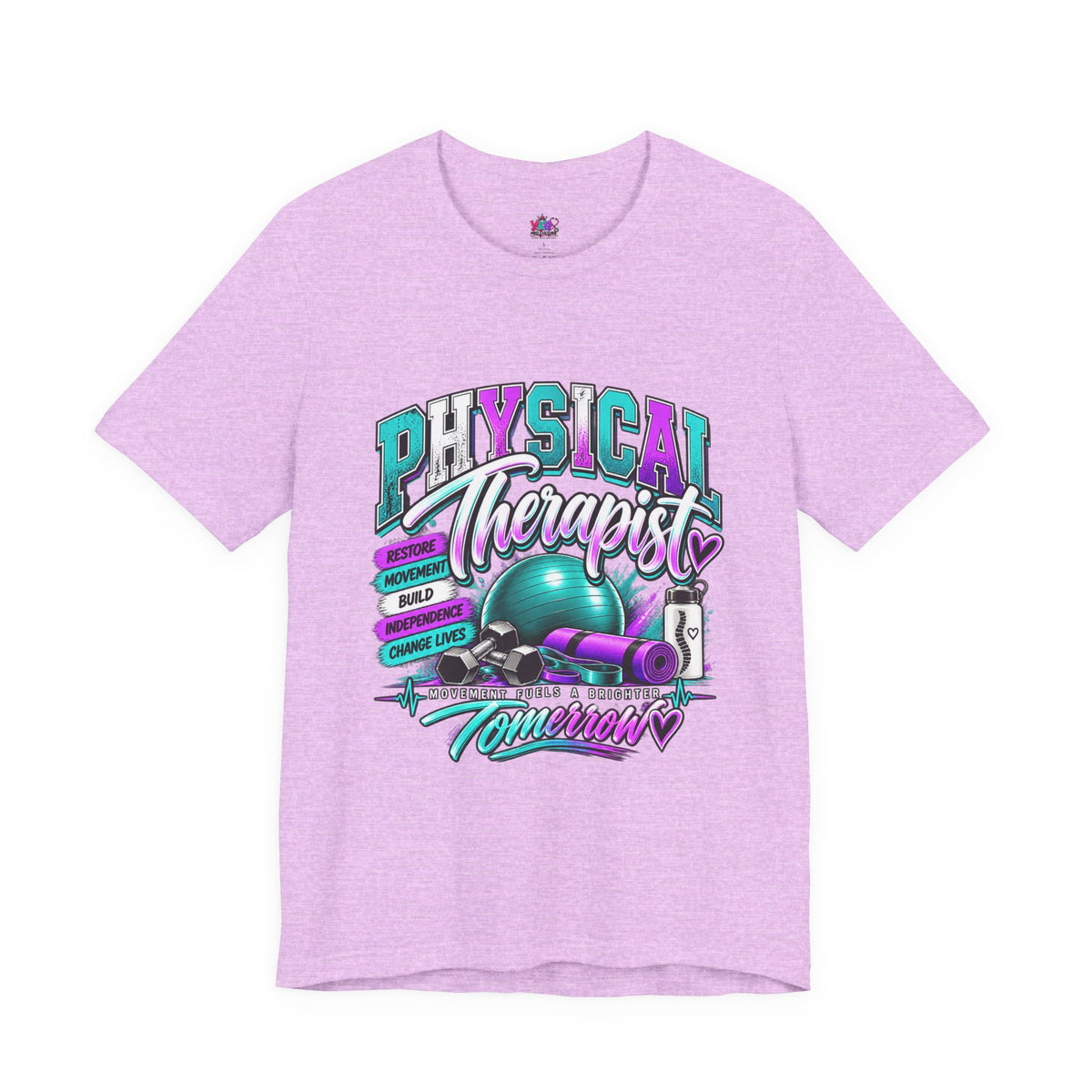 Physical Therapist Tee — Retro Fitness Graphic Shirt ("Physical Therapist: Helping People Move, Change Lives")