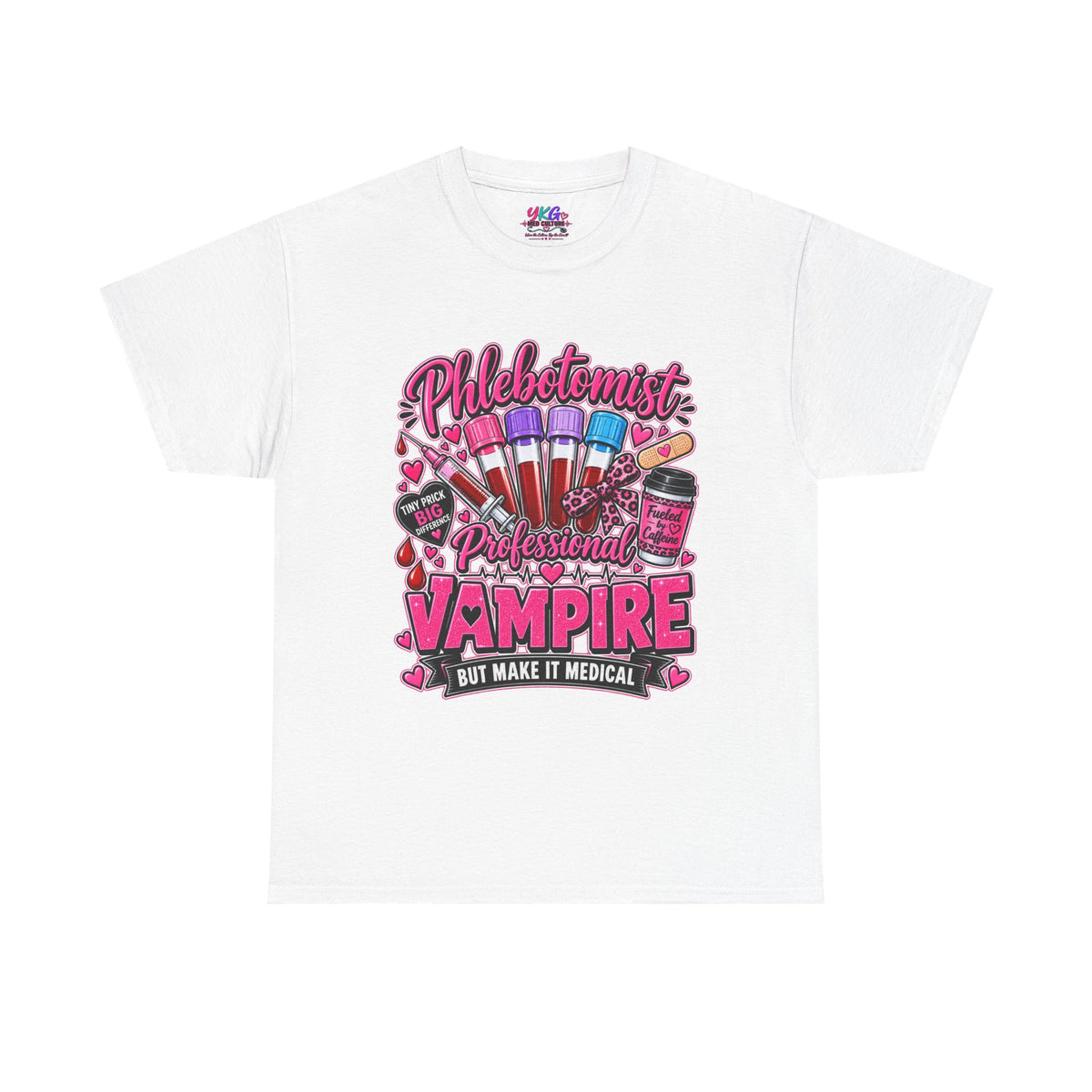 Phlebotomist Vampire T-Shirt – 'Professional Vampire but Make It Medical' Cute Medical Worker Tee