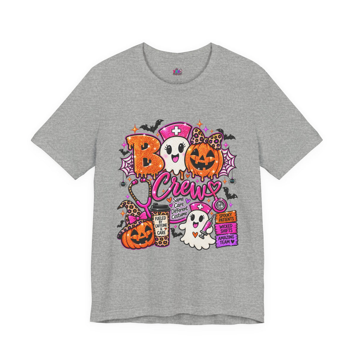Halloween Boo Crew T-Shirt — Cute Nurse Ghosts, Jack-O'-Lanterns & Candy Graphic Tee