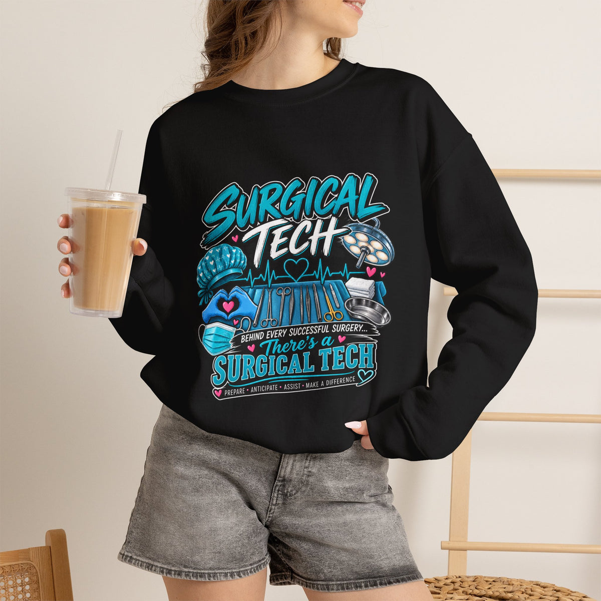 Surgical Tech Crewneck Sweatshirt – Proud Surgical Technician Graphic Sweater