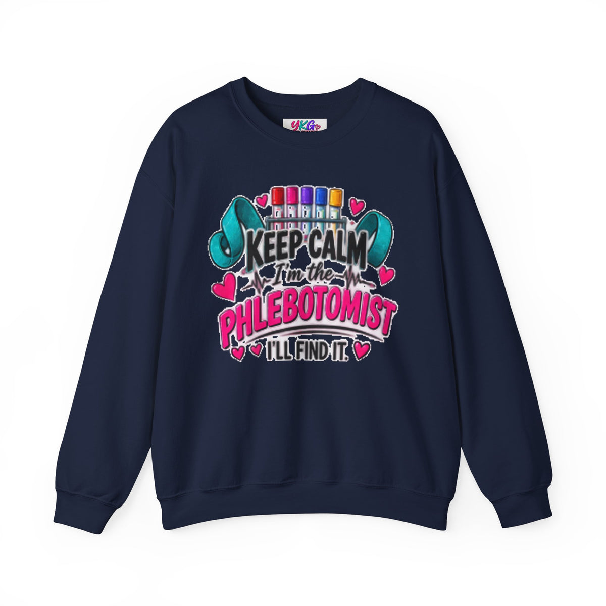 Phlebotomist Crewneck Sweatshirt – 'Keep Calm I'm the Phlebotomist' Cute Medical Gift