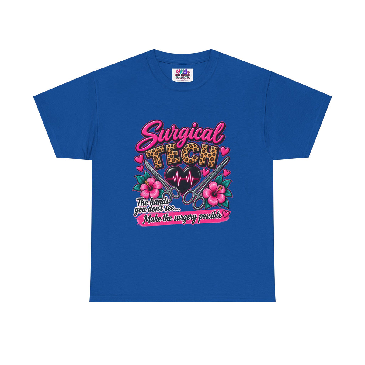 Surgical Tech T-Shirt – Cute Pink Leopard Scrub Scissors Design
