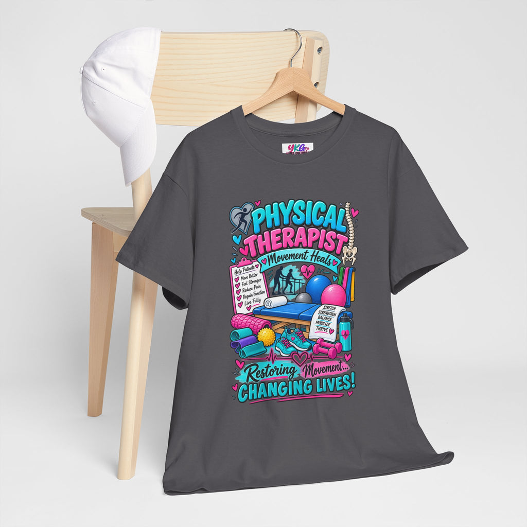 Physical Therapist T-Shirt — "Restoring Movement, Changing Lives" Colorful Rehab Tee