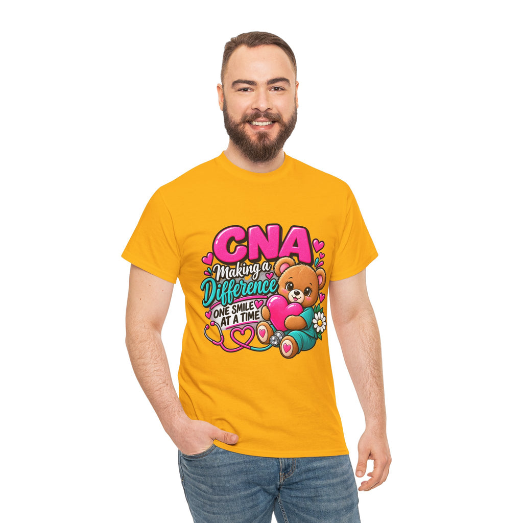 CNA Making a Difference Teddy T‑Shirt — Cute Caregiver Appreciation Tee