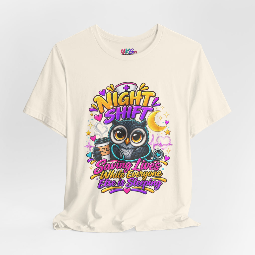 Night Shift Nurse T‑Shirt – "Night Shift: Saving Lives While Everyone Else Is Dreaming"