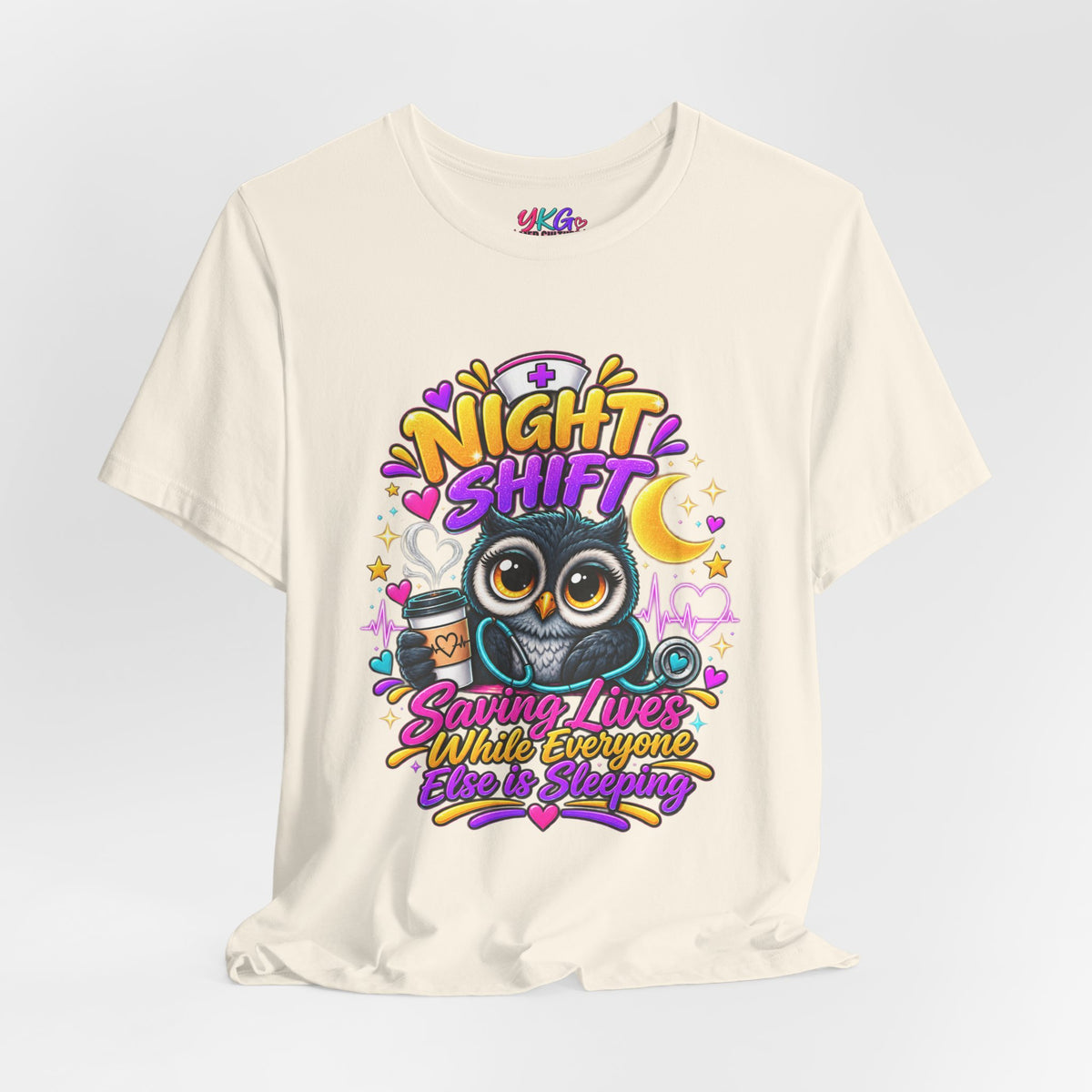 Night Shift Nurse T‑Shirt – "Night Shift: Saving Lives While Everyone Else Is Dreaming"