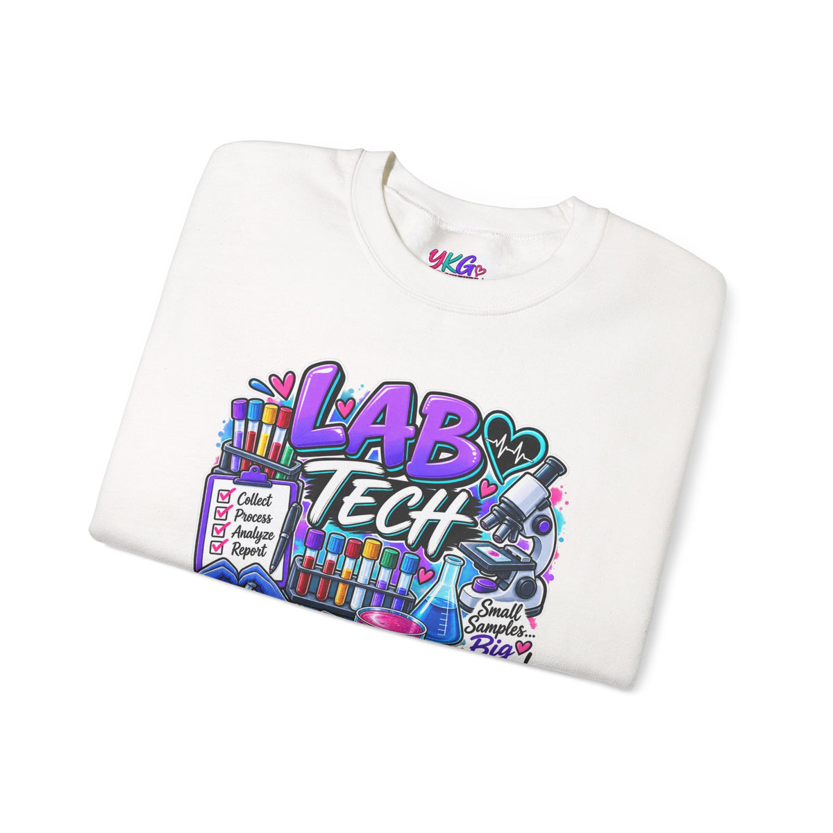 Lab Tech Crewneck Sweatshirt — Colorful Science Lab Technician Graphic