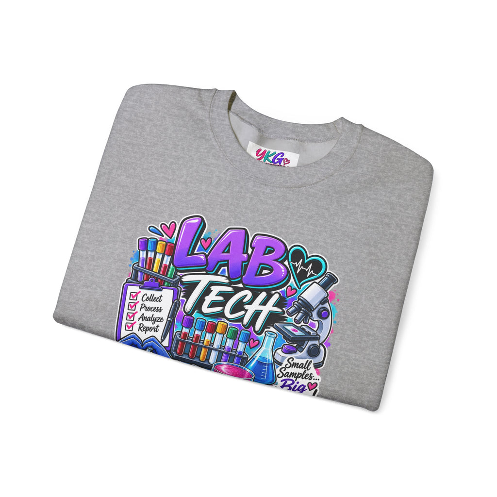 Lab Tech Crewneck Sweatshirt — Colorful Science Lab Technician Graphic