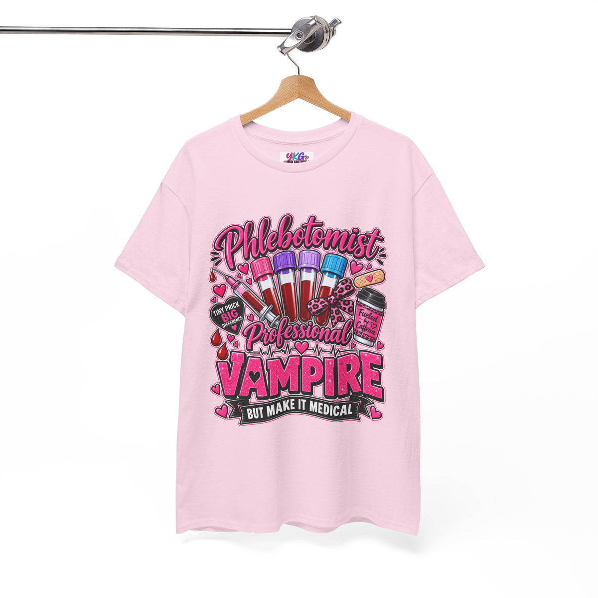 Phlebotomist Vampire T-Shirt – 'Professional Vampire but Make It Medical' Cute Medical Worker Tee
