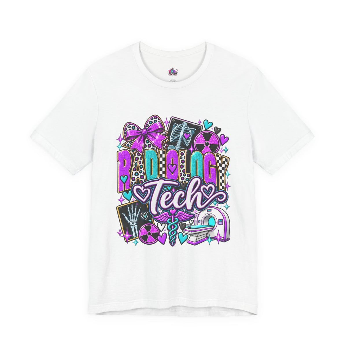 Radiologic Tech Graphic Tee — Cute X-Ray & Hearts Radiology Shirt