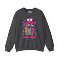 Nurse Crewneck Sweatshirt — "This Nurse Runs on Caffeine, Compassion & Cuss Words" Embroidered