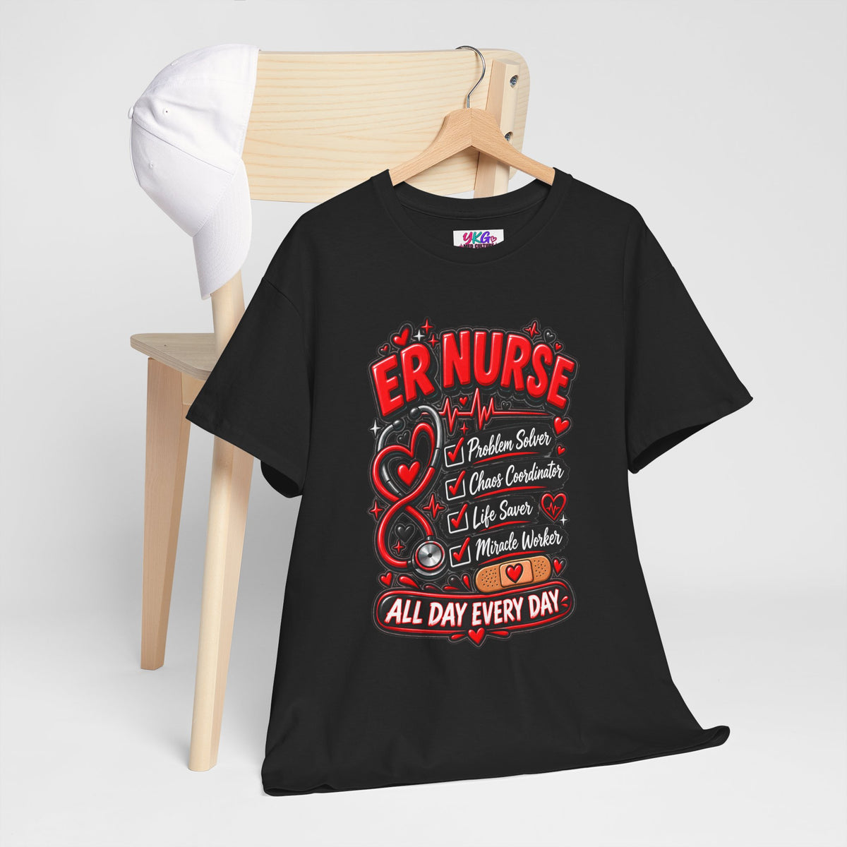 ER Nurse T-Shirt — "All Day Every Day" Proud Emergency RN Graphic Tee