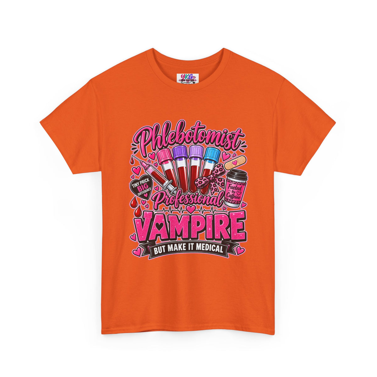 Phlebotomist Vampire T-Shirt – 'Professional Vampire but Make It Medical' Cute Medical Worker Tee