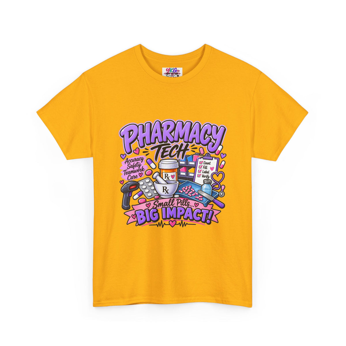 Pharmacy Tech Big Impact T-Shirt — Cute Pharmacy Technician Graphic Tee