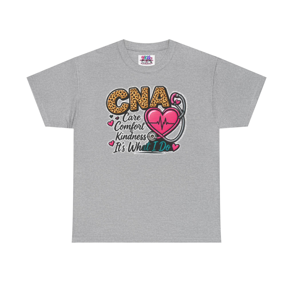 CNA Tee - "Care Comfort Kindness" Heartbeat Stethoscope Shirt for Nursing Assistants