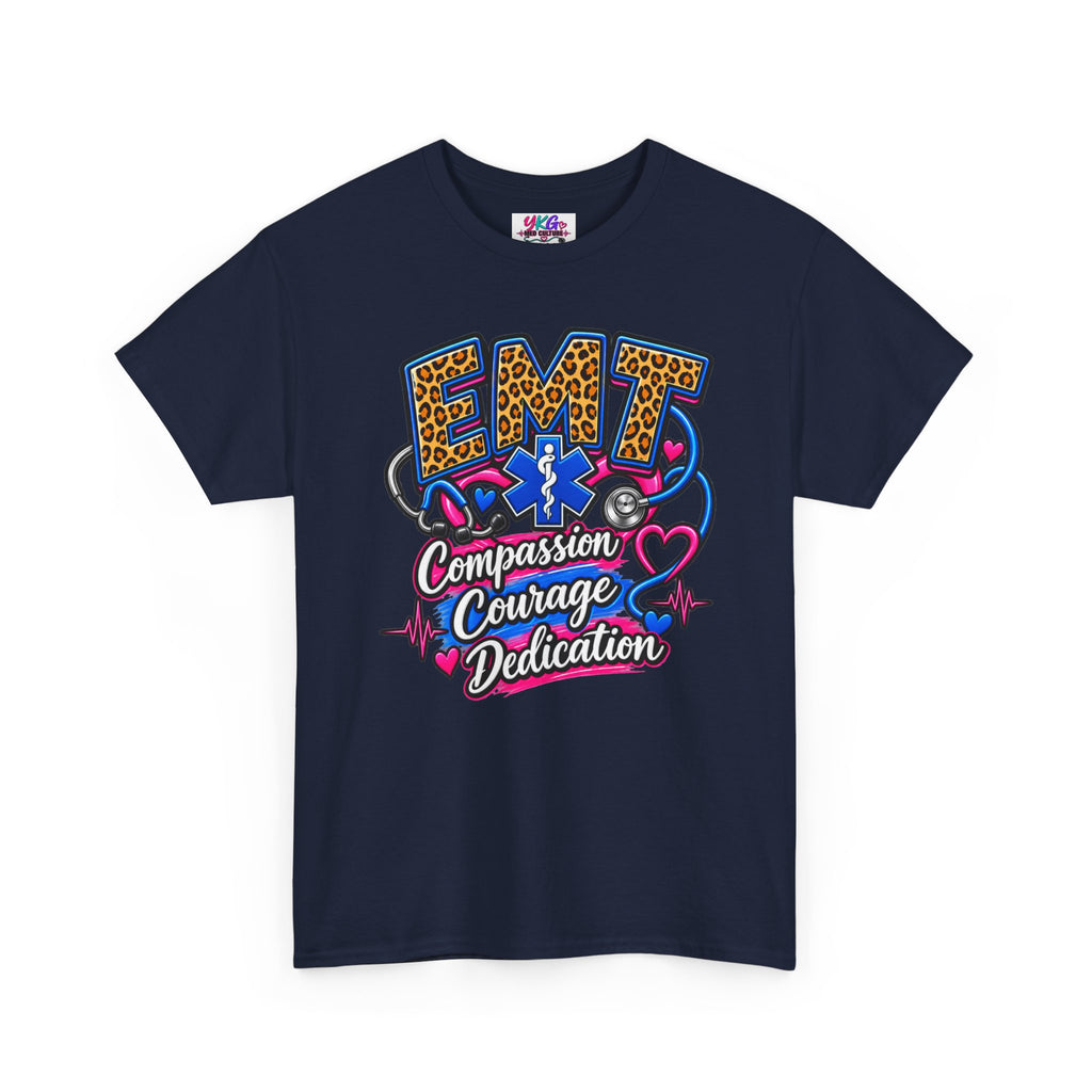 EMT Compassion Courage Dedication T-Shirt — Paramedic & First Responder Tribute Tee
