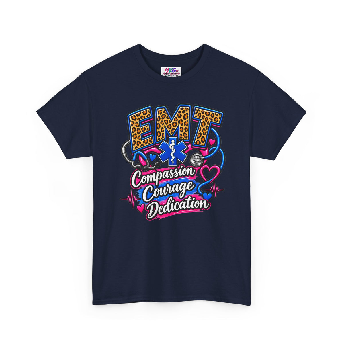 EMT Compassion Courage Dedication T-Shirt — Paramedic & First Responder Tribute Tee