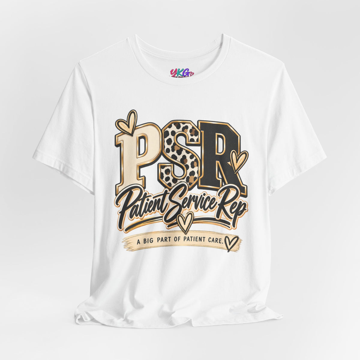 Patient Service Rep Tee – PSR Leopard Heart Design