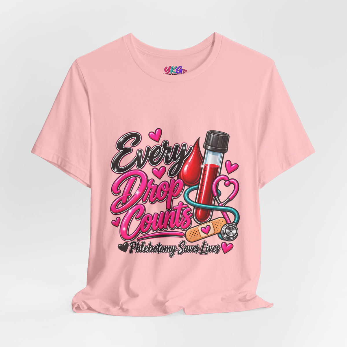 Phlebotomy T-Shirt — Every Drop Counts Blood Draw Tee (Phlebotomy Saves Lives)