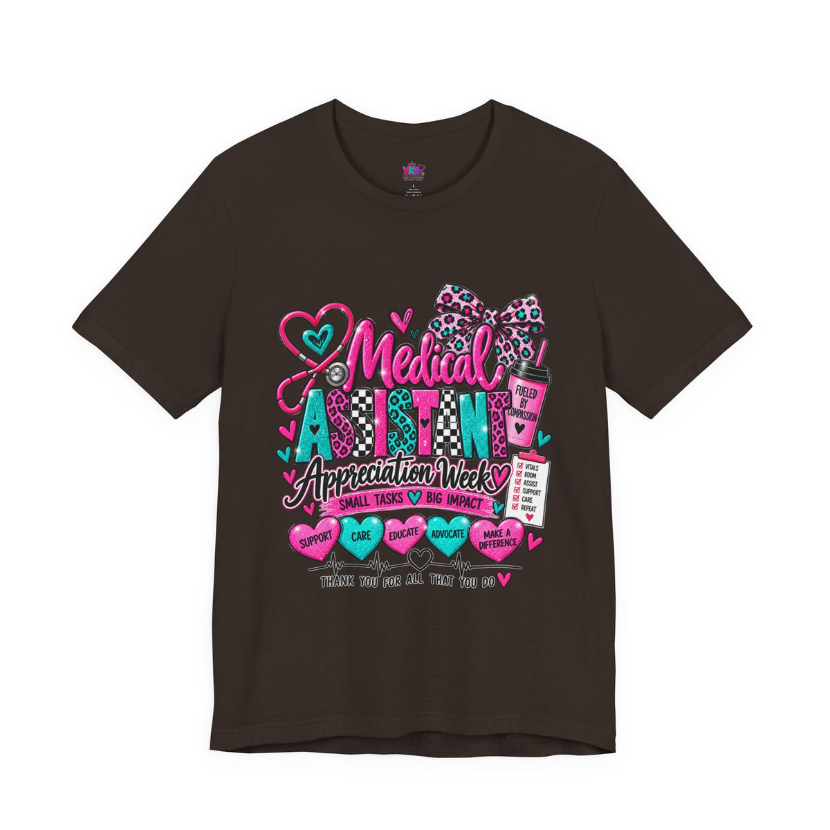 Medical Assistant Appreciation Week T‑Shirt – Cute Pink & Teal Appreciation Tee