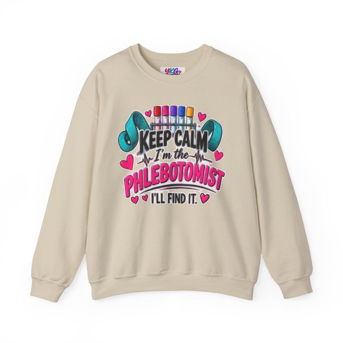Phlebotomist Crewneck Sweatshirt – 'Keep Calm I'm the Phlebotomist' Cute Medical Gift