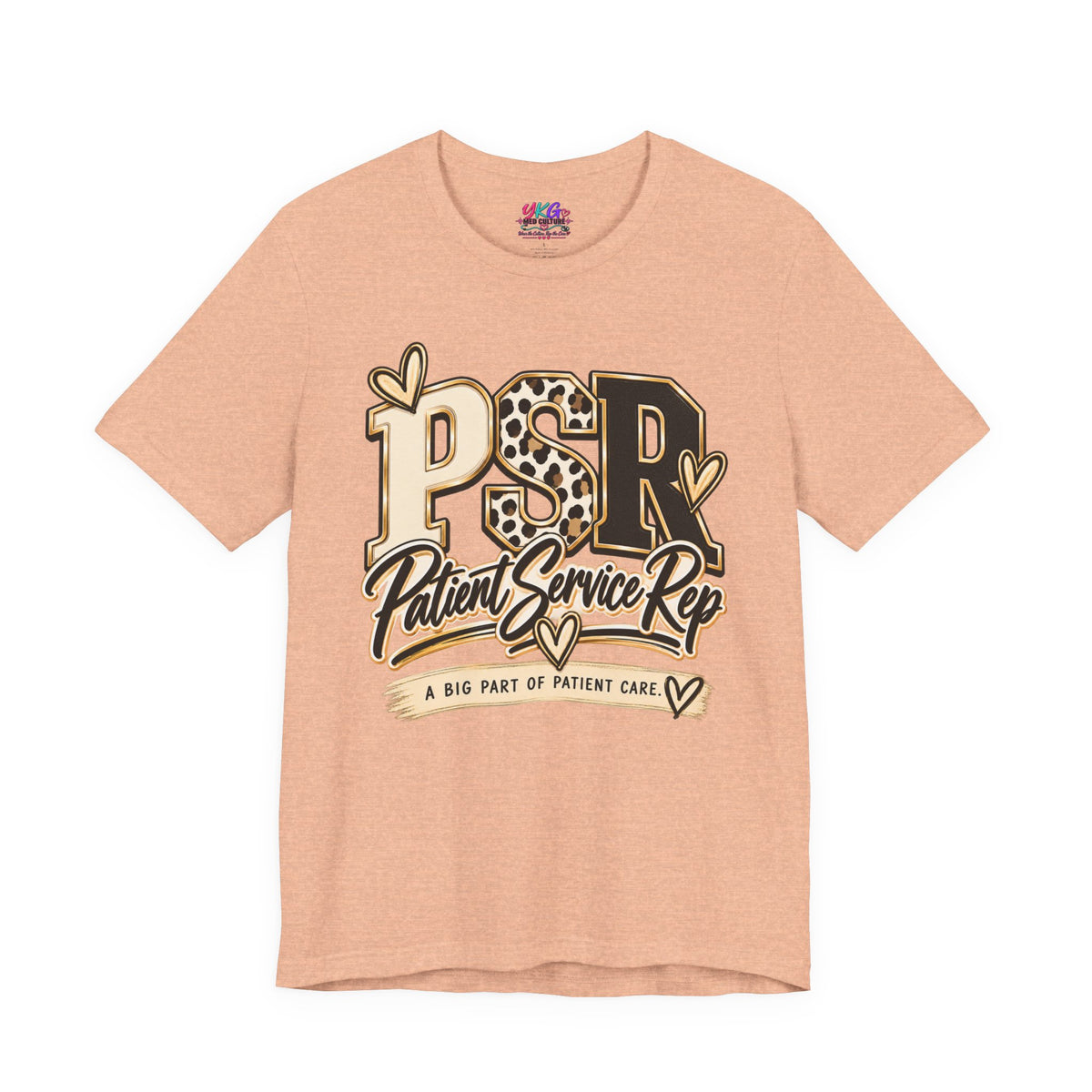 Patient Service Rep Tee – PSR Leopard Heart Design