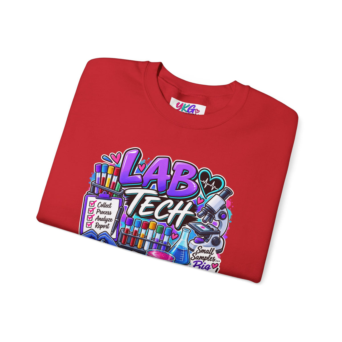 Lab Tech Crewneck Sweatshirt — Colorful Science Lab Technician Graphic