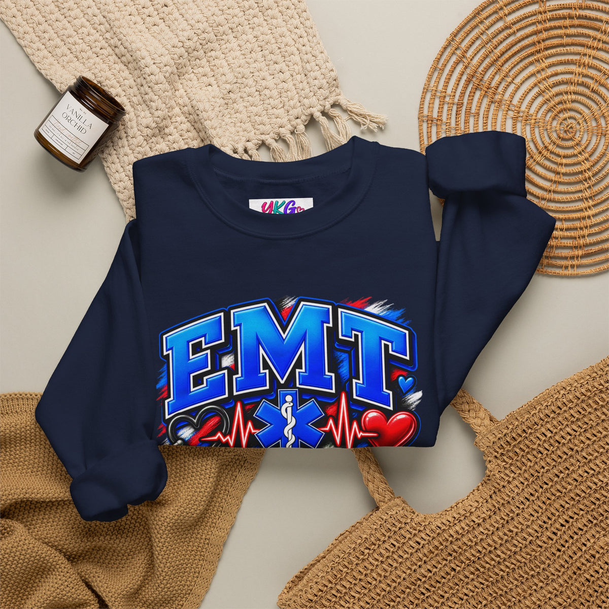 EMT Crewneck Sweatshirt — Hearts Healed, Lives Changed, Stories That Matter