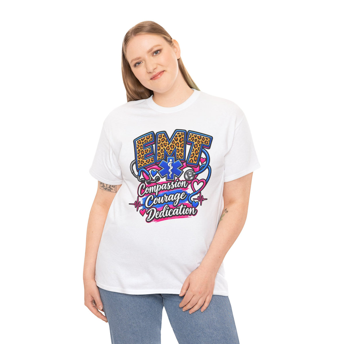 EMT Compassion Courage Dedication T-Shirt — Paramedic & First Responder Tribute Tee
