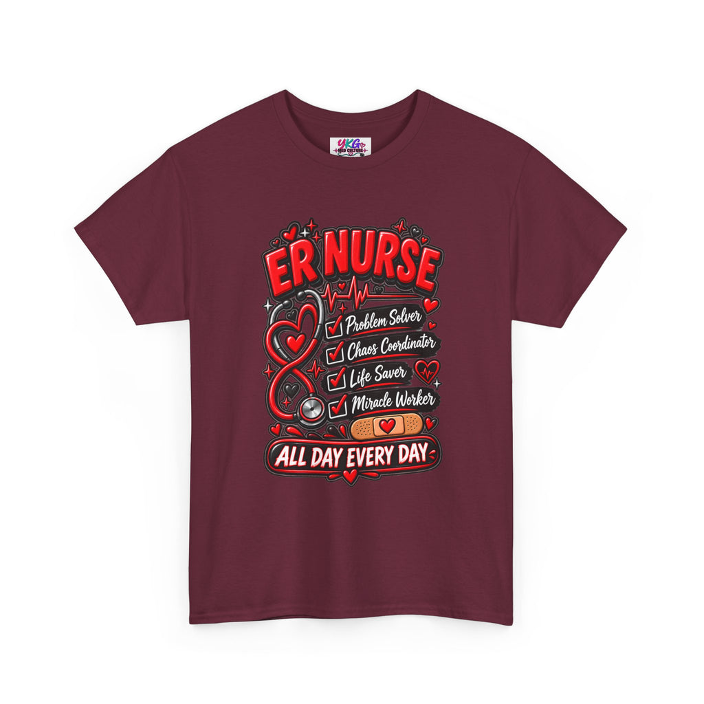 ER Nurse T-Shirt — "All Day Every Day" Proud Emergency RN Graphic Tee