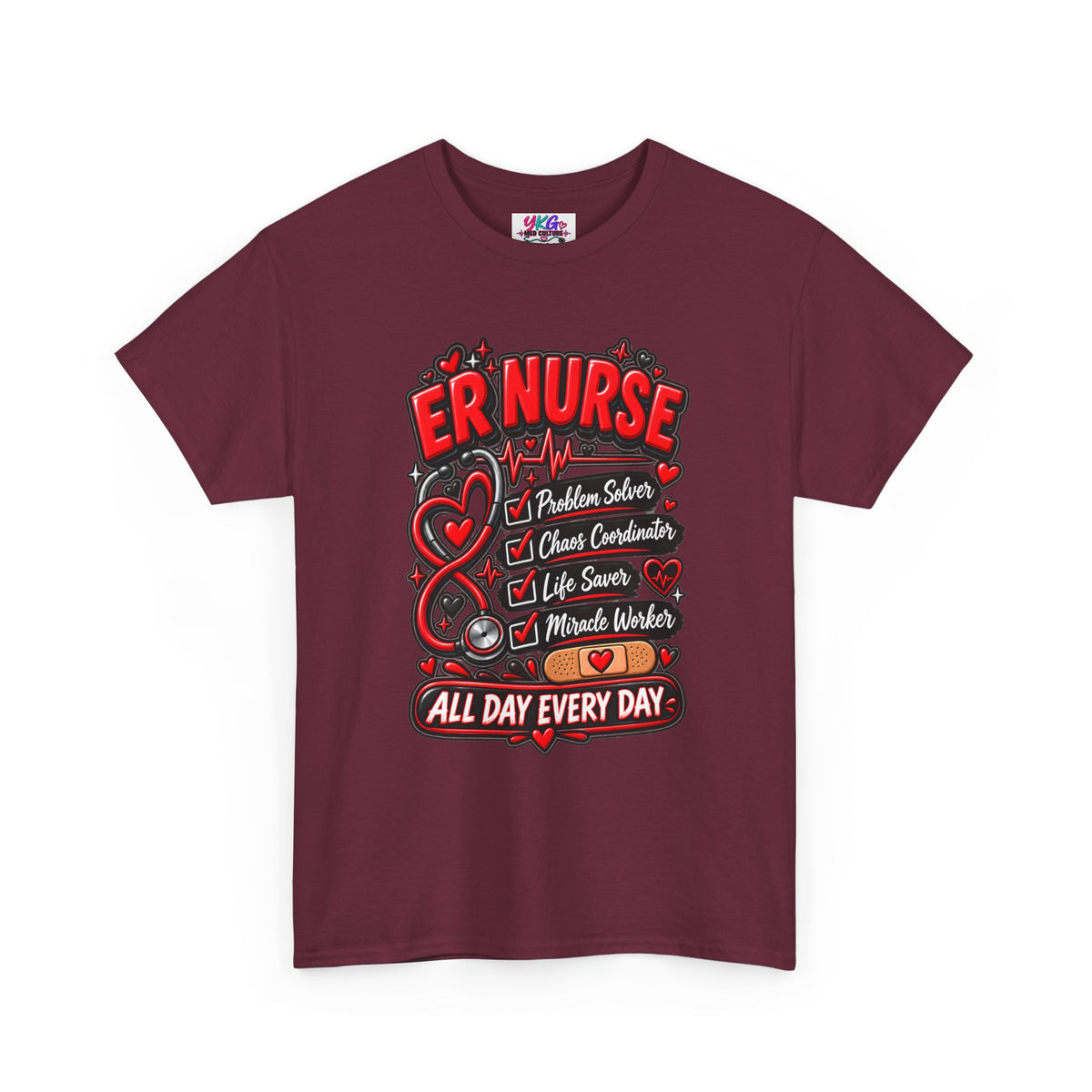 ER Nurse T-Shirt — "All Day Every Day" Proud Emergency RN Graphic Tee