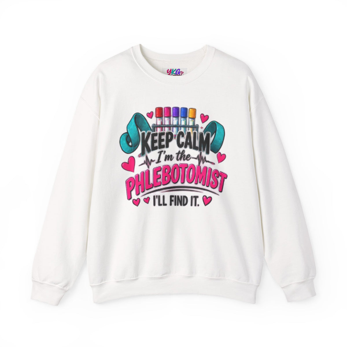 Phlebotomist Crewneck Sweatshirt – 'Keep Calm I'm the Phlebotomist' Cute Medical Gift