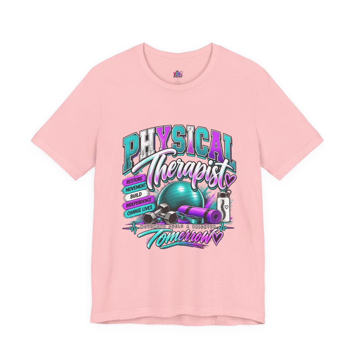 Physical Therapist Tee — Retro Fitness Graphic Shirt ("Physical Therapist: Helping People Move, Change Lives")
