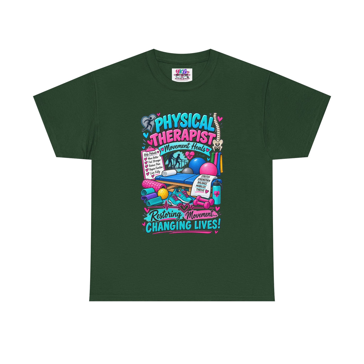 Physical Therapist T-Shirt — "Restoring Movement, Changing Lives" Colorful Rehab Tee